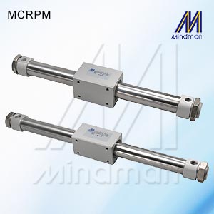 Magnetically coupled rodless cylinder