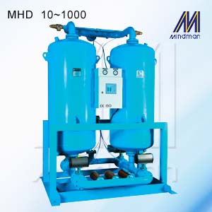 Heatless desiccant compressed air dryer